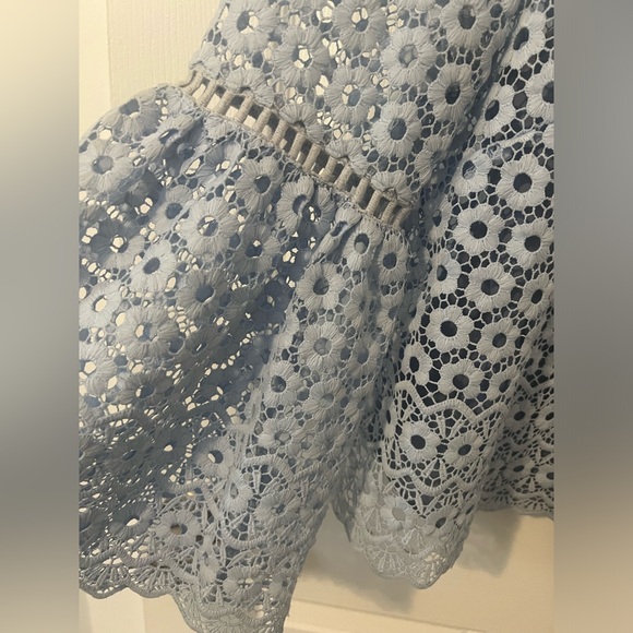 J. Crew Blue Daisylace Bell Sleeve Party Top - Picture 8 of 14